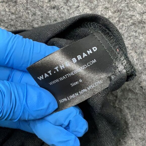 Wat. The Brand Black Cami Linen Blend Word Art Maxi Dress Size 6 - Picture 9 of 11